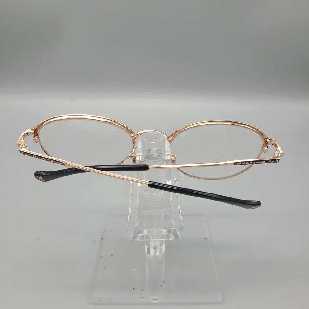 Anna Sui AS314-1A 001 Rose Gold Black Round Heart Detail Eyeglasses 52-19-140